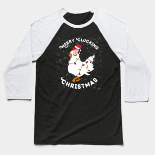 Merry Clucking Christmas Baseball T-Shirt